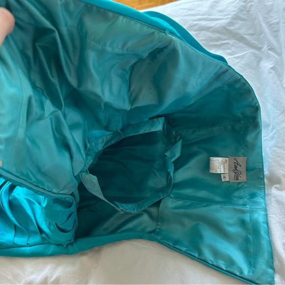 Deep Turquoise Taffeta Mermaid Prom Dress - Picture 6 of 8